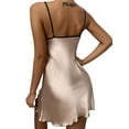 thumbnail image 3 of VSNOW Sexy Lingerie Women Lace Satin Babydoll V Neck Sleeveless Sleepwear Nightdress, 3 of 4