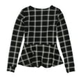 thumbnail image 2 of bar III Womens Textured Printed Pullover Blouse, Black, XX-Small, 2 of 2
