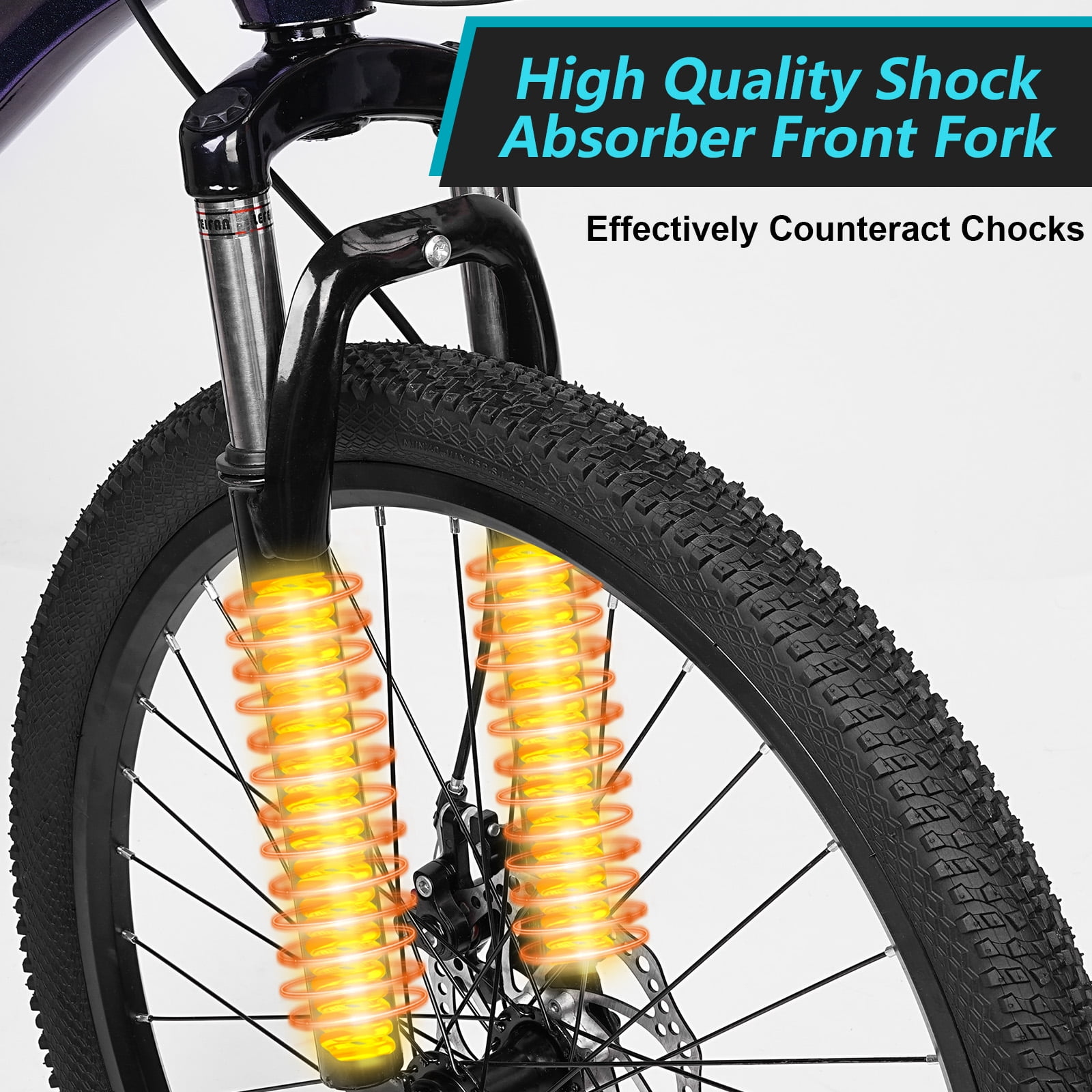 SPPTTY 21 Speed Mountain Bike,24 inch Bike for Men Women Boys Girls,Disc Brakes Dual Suspension