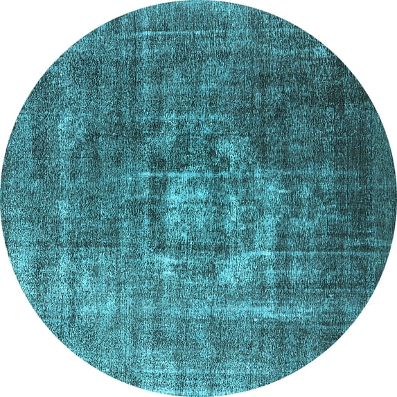 Ahgly Company Indoor Round Oriental Light Blue Industrial Area Rugs, 3' Round