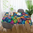 thumbnail image 3 of Yayeee Tablecloths 60" x 108" Rectangle Wrinkle Resistant Party Table Cover, Vibrant Art Leaves Pattern, 3 of 8