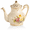 Flowering Shrubs, variant on Xuet  Pink Rose Teapot, 25oz/ 3 Cup Vintage Ivory Ceramic Tea Pot, Floral Teapot with Gold Trim, Gifts for Women