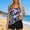 A173 Navy, variant on Xdegoge Swimsuits for Women Scoop Neck Mid Rise Boyshorts Tankini Sets Two Piece Bathing Suits Smooth Tropical Leaf Print Tummy Control Modest SPA
