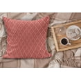 thumbnail image 2 of Geometric Fluffy Throw Pillow Cushion Cover, Horizontal Diamond Line Pattern Design with Chevron Lines Tile Print, Rectangle Accent Pillow Case, 26" x 16", Coral Cream Salmon, by Ambesonne, 2 of 5