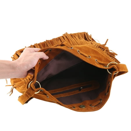 Woven Hobo Handbag - Women Imitation Suede Fringe Tassel Shoulder Bag Handbags Messenger Bag Female Shoulder Bag