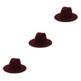 thumbnail image 1 of Qarigey Sombreros con hebilla de cinturón Invierno Moda Sólido Elegante Gorras de ala ancha Cálido Lana Hombres Boda al aire libre Vino rojo Type1 NO1, 1 of 6