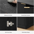 thumbnail image 6 of EHANCIS 63" Fluted Sideboard Buffet Cabinet, Modern Storage Cabinet with 4 Doors and Adjustable Shelves for Dining Room, Kitchen, Living Room (Black), 6 of 6