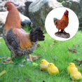 thumbnail image 3 of Estatuilla de resina de artificial, obra de arte decorativa, pollo para césped, jardín, patio trasero, Patio al aire DYNWAVEMX Estatua de pollo, 3 of 8