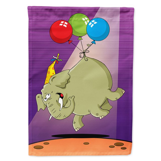 Bandera de jardín de elefante feliz cumpleaños Caroline's Treasures APH8244GF pequeña multicolor