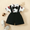 thumbnail image 3 of Jamsmile Newborn Boys Outfit Sets Short Sleeve Cartoon Romper Bodysuits With Shorts Gentleman Style Infant Boys Clothing, 9-12 Monthss, 3 of 9