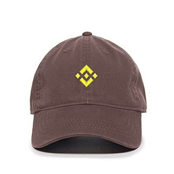 Tech Design Binance Baseball Cap Embroidered Cotton Adjustable Dad Hat Brown
