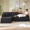 thumbnail image 4 of Aukfa 97" Cloud Sectional Sofa Trapezoid Boneless Couch Modular Sofa Bed for Living Room, Left Chaise, Black, 4 of 9