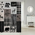 thumbnail image 2 of Erosebridal Rustic Cabin Waterproof Bathroom Curtains, Hunting Bear Deer Shower Curtain Vintage Farmhouse Bath Curtain Camper Lodge Room Decor, Vintage Plaid Tree Bathroom Accessories 72" W X 72" L, 2 of 4