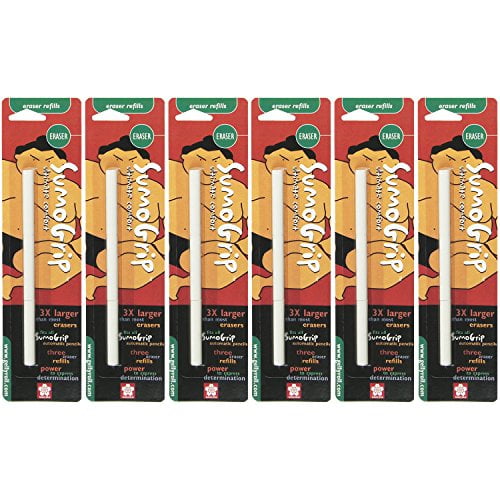 Sakura 3Piece Refill Eraser for Sumo Grip Pencil (6PACKS)