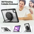 thumbnail image 6 of for iPad Air 11" M2 2024 Tablet Case with Rotatable Stand & Handle Grip, Soft TPU Outer Shell Heat Dissipation Rugged Case with Adjustable Shoulder Strap Pen Holder for iPad Air 11" M2 2024, Clear, 6 of 9