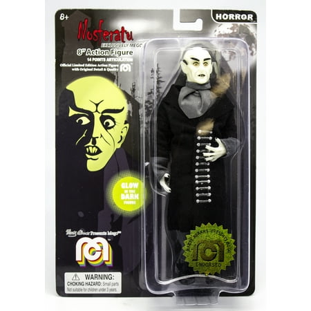 Mego Action Figure, 8” Glow in the Dark Nosferatu with Black Coat (Limited Edition Collector’s Item)