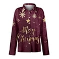 thumbnail image 5 of Women Christmas Tree Print Button Down Shirt Long Sleeve Casual Loose Fit Holiday Blouse Merry Christmas Top, 5 of 5