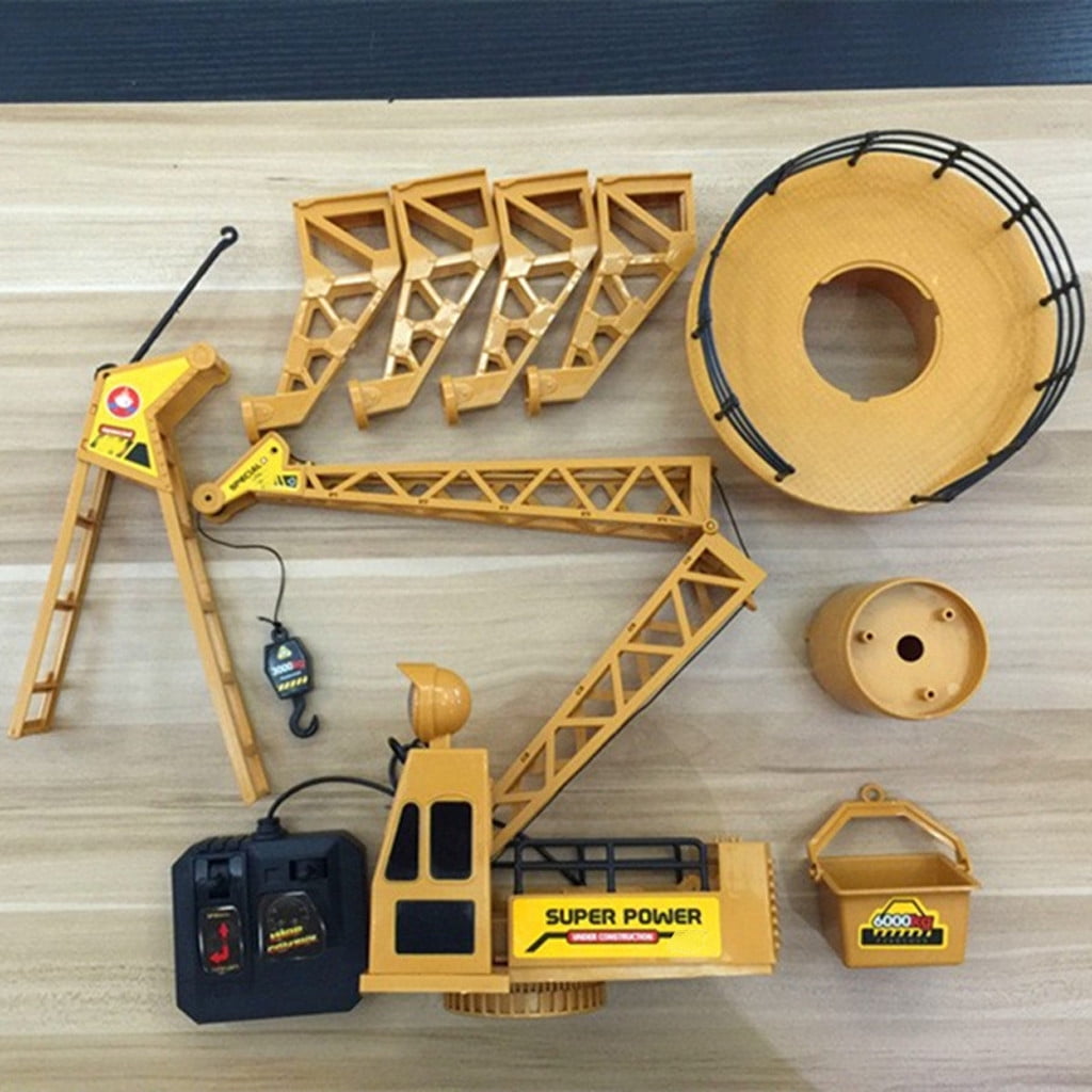 Remote Control Cranes for Teens 6 Channel Radio Remote Controlled Tower Crane Construction Engineering Vehicle Model Toy for Lovers