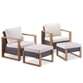 thumbnail image 2 of PARKWELL 4-Piece Patio Wicker Lounge Chairs with Soft Cushions,Ottoman Seat Foot Rest,Outdoor All-Weather Rattan Conversation Seating Furniture Set for Deck or Garden,Beige, 2 of 10