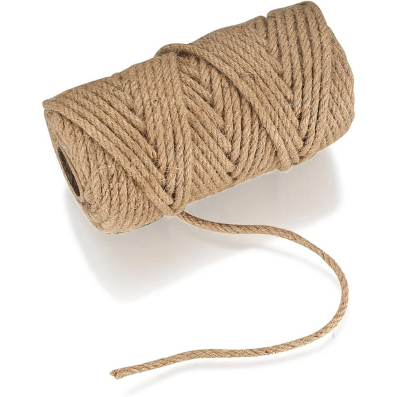 XmhyTop 6mm 54yards Jute Twine Long Twine String for Crafts Gift Wrapping Packing Gardening Wedding Decor