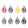 thumbnail image 2 of RSAMD Trendy New Colored Cutout Ballet Teardrop Wooden Statement Earrings for Women-Yellow, 2 of 9
