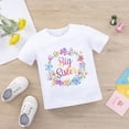 thumbnail image 3 of LOVEBAY Kids Outfits Sister Matching Outfits For Baby & Little Girl Crew Neck Cute Letter Print T-shirt Summer Plain Top Tees Toddler Girls T-shirt, 3 of 4
