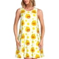 thumbnail image 1 of Balery Ducky Cartoon Vestidos de verano para mujer con estampado: vestido holgado sin mangas, vestido playero informal y cómodo para días calurosos., 1 of 7