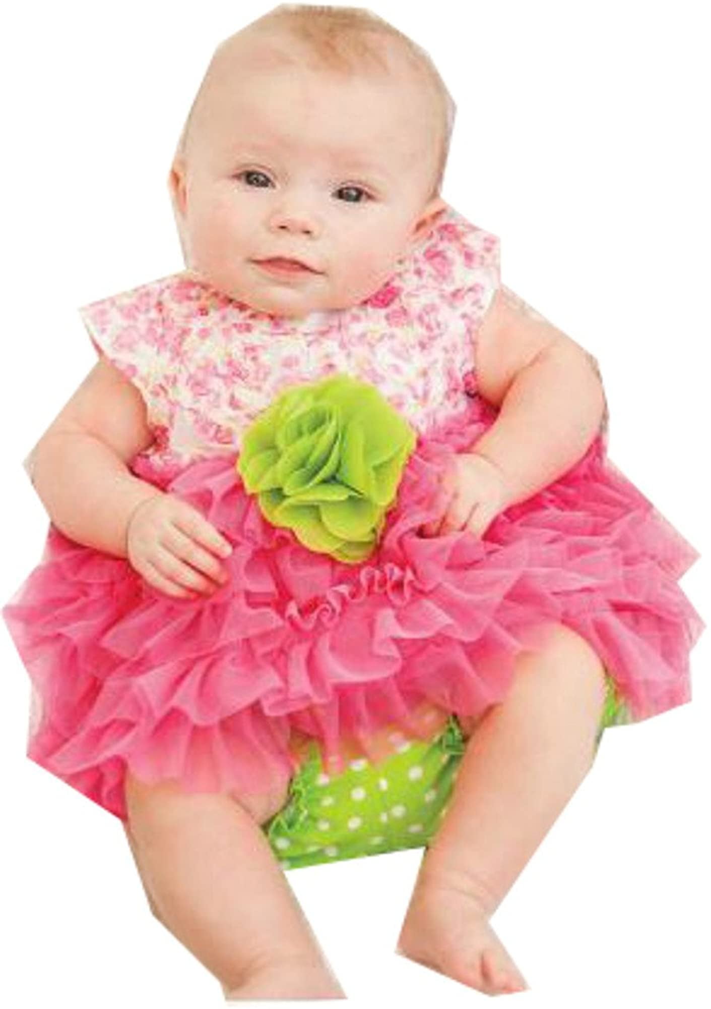 Cream Baby Girls Fuchsia Lime Dress 