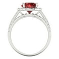 thumbnail image 4 of 2.56 ct Brilliant Round Cut Natural Garnet 18K White Gold Halo Solitaire with Accents Engagement Bridal Wedding Ring Band Set size 4.25, 4 of 7
