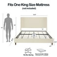 thumbnail image 5 of GDF Studio King Size Boucle Upholstered Bed Frame and Headboard, Ivory, 5 of 8