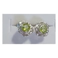 thumbnail image 5 of Natural Peridot Flower Sterling Silver Earrings NT417, 5 of 8