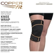 Copper Fit® RAPID RELIEF Knee Wrap | Adjustable | Hot & Cold Therapy Gel Pack