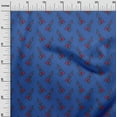 thumbnail image 2 of oneOone Cotton Flex Medium Blue Fabric Leaves & Floral Block Sewing Material Print Fabric By The Yard 40 Inch Wide, 2 of 4