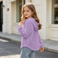 thumbnail image 6 of Jalioing Big Girls V Neck Hoodies Solid Long Sleeve Casual Hooded Sweatshirt Big Girls Fall Winter Thermal Pullover, 6 of 8