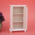 thumbnail image 5 of Gabinete de casa de muñecas, 1: 12 muebles de dormitorio de armario de puerta doble de madera blanca en miniatura, accesorios de decoración de casa de muñecas TUNC Sencillez, 5 of 5