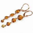 thumbnail image 2 of Galaxy Gold GG 14K Rose Gold 7.8 Carat Natural Citrine Dangle Earrings - November Birthstone - Warmth & Prosperity - Fine Jewelry for Women, 2 of 3