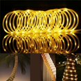 thumbnail image 2 of 7M Solar-Lichterketten, 50 LED-PVC-Röhren für den Außenbereich IP65 wasserdicht für Feiertage, Party, Neujahr, Weihnachten, Außenbeleuchtung, Zaun, Garten, Terrasse, Dekoration, Lichterkette，(Warmwei TUNC Sencillez, 2 of 5