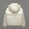 thumbnail image 5 of Yteetum Women's Stand Collar Quilted Puffer Jackets Oversize Zipper Quilted Puffer Hooded Jacket Outerwear Coat Womens Casual Solid Winter Thickened Long Sleeves Hooded Coat Fall Winter Clothes, 5 of 8