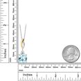 thumbnail image 6 of 925 Silver and 10K Yellow Gold Sky Blue Simulated Aquamarine and White Moissanite Pendant 2-Stone Necklace for Women | 6.23 Cttw | Gemstone March Birthstone | Cushion 12MM | With 18 inch Chain, 6 of 6