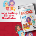 thumbnail image 5 of BioSwiss Bandages, Mermaid Shaped Self Adhesive Bandage, Latex Free Sterile Wound Care, Fun First Aid Kit Supplies for Kids and Adults, 50 Count, 5 of 7