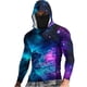 thumbnail image 4 of Ceisia Nebula Galaxy Print Hooded Top Men's Slim Fit Long Sleeve UV Protective Face Mask Shirt Multicolor L Gifts, 4 of 5