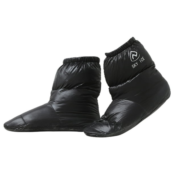 Zapatillas De Plumón De Pato Para Acampar Al Aire Libre Zapatos De Calcetín Botas Más Cálidas Botines Negro M SM SunniMix Pantuflas Blancas De Plumas