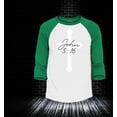 thumbnail image 2 of Shop4Ever Men's John 3:16 Bible Verse Script Cross Raglan Baseball Shirt XXX-Large Heather Grey/Red, 2 of 4