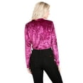 thumbnail image 6 of Fashion Secrets Women`s Collarless Open Front Velvet Bolero Shrug Cardigan Cropped Jacket (Large, Mauve), 6 of 6