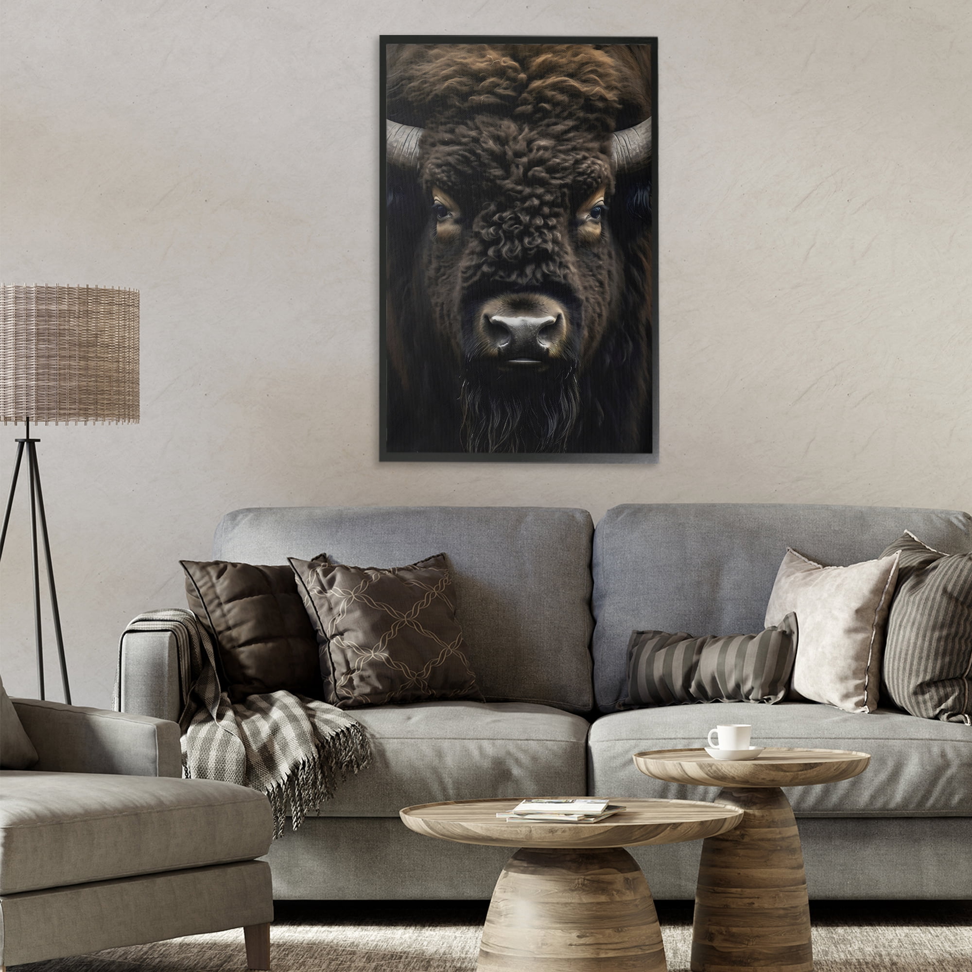 Stupell Industries Bison Portrait Close Up Black Framed Giclee Art, design by Creative Studio