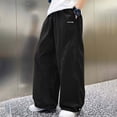 thumbnail image 5 of CONROSES Kids Boys Casual Pants Wide Leg Baggy Pant for Child Solid Elastic Waist Summer Breathable Jogger Trousers with Pockets, 5 of 5