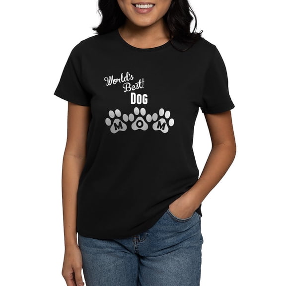 CafePress - Worlds Best Dog Mom T Shirt - Women's Traditional Fit Dark T-Shirt
