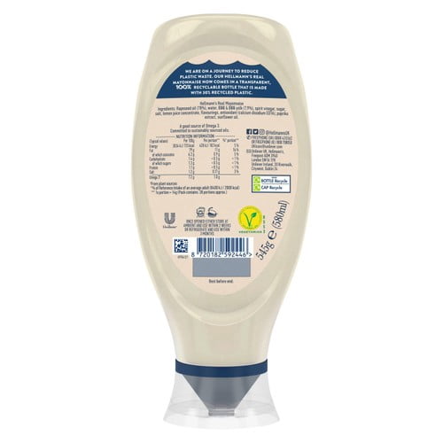Hellmann's Real Mayonnaise 580g, British Import (Pack of 2)