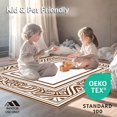 thumbnail image 4 of ODIKA 2'x3' Machine Washable Non-Slip Area Rug, Inspired Leather Look with Interlocking Motifs High Traffic Rug with Pad, Brown, 507961, 4 of 8