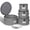 Gray-Quilted Set for China Storage - 4pcs, variant on Storcontainers 4 Pack Hard Shell Moving Boxes Dish With Felt Dividers For Plates Dinnerware Stackable Cases 12 Place Setting Up To 11.4" Dia.